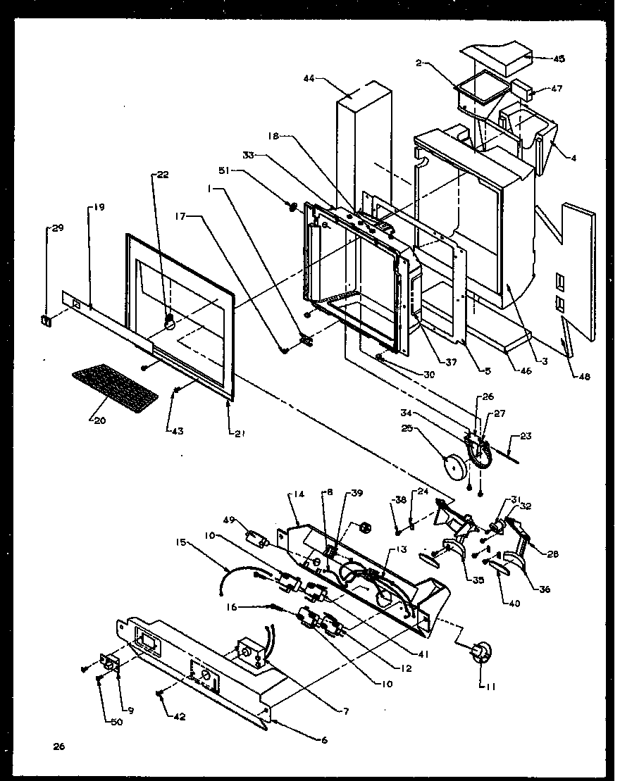 Amana SXDE27NW-P1162203WW ice and water cavity diagram