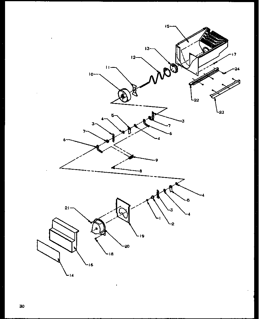 Amana SXDE27NW-P1162203WW crushed ice bucket diagram