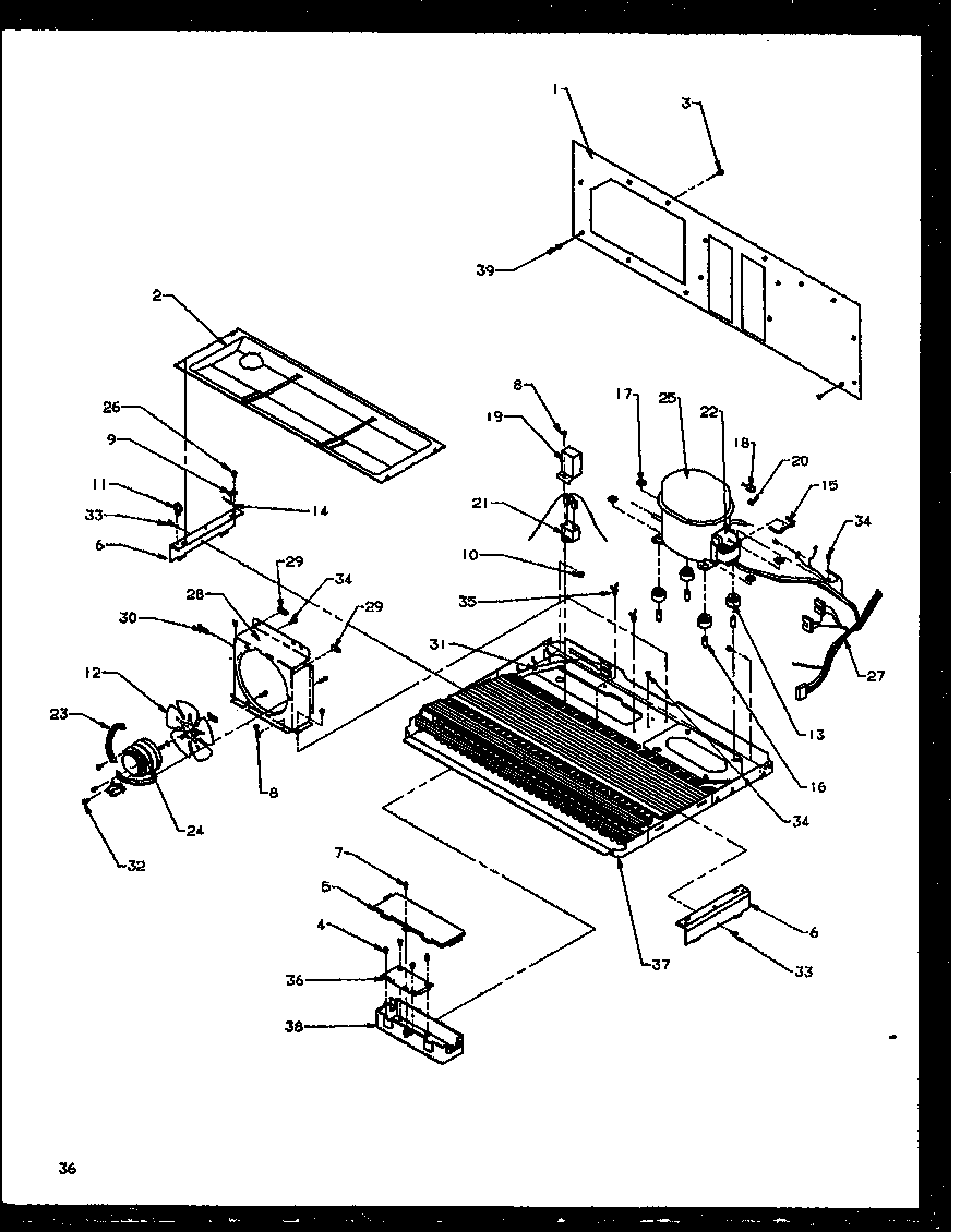 Amana SXD25NE-P1162406WE machine compartment diagram