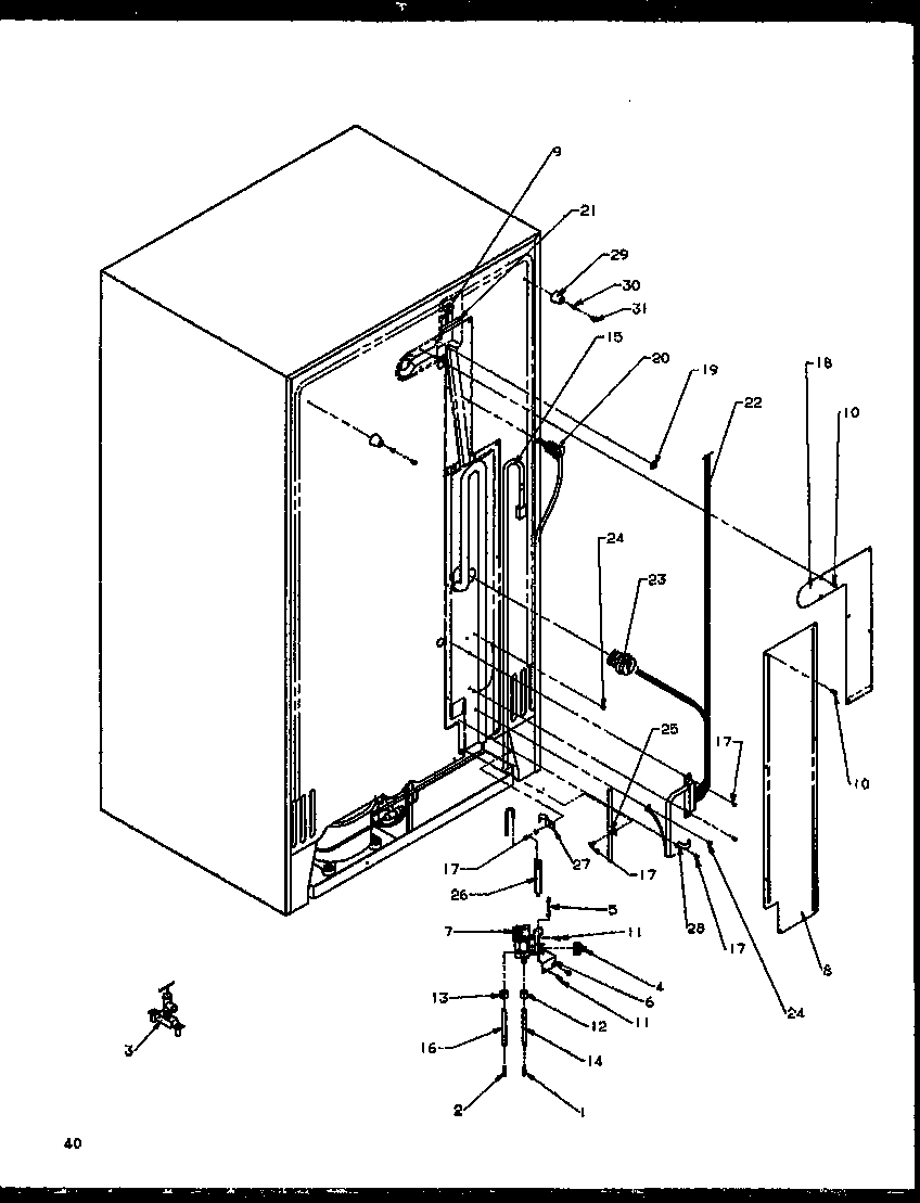Amana SXD25NE-P1162406WE cabinet back diagram