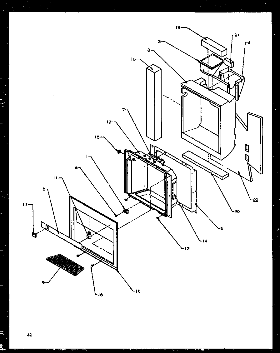 Amana SXD25NE-P1162406WE ice and water cavity diagram