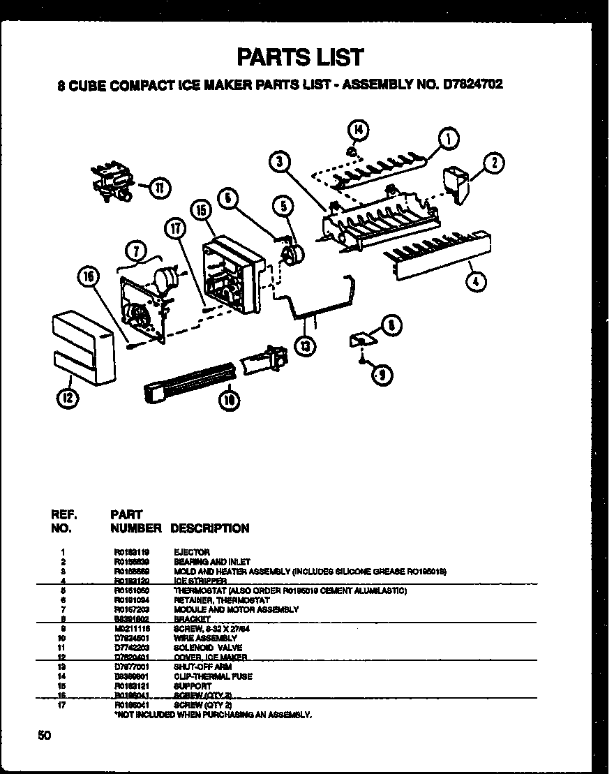 Amana SXD25NE-P1162406WE 8 cube compact ice maker diagram