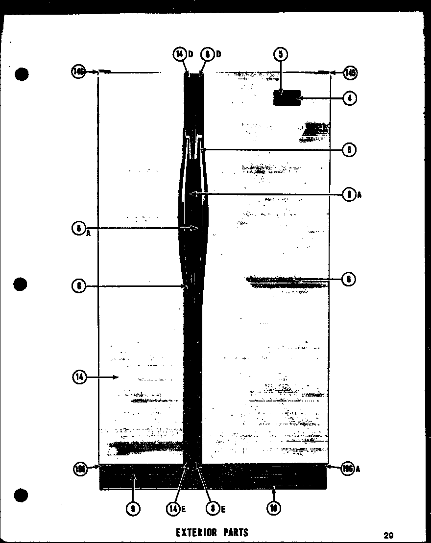 Amana SRI19D exterior parts (i) diagram