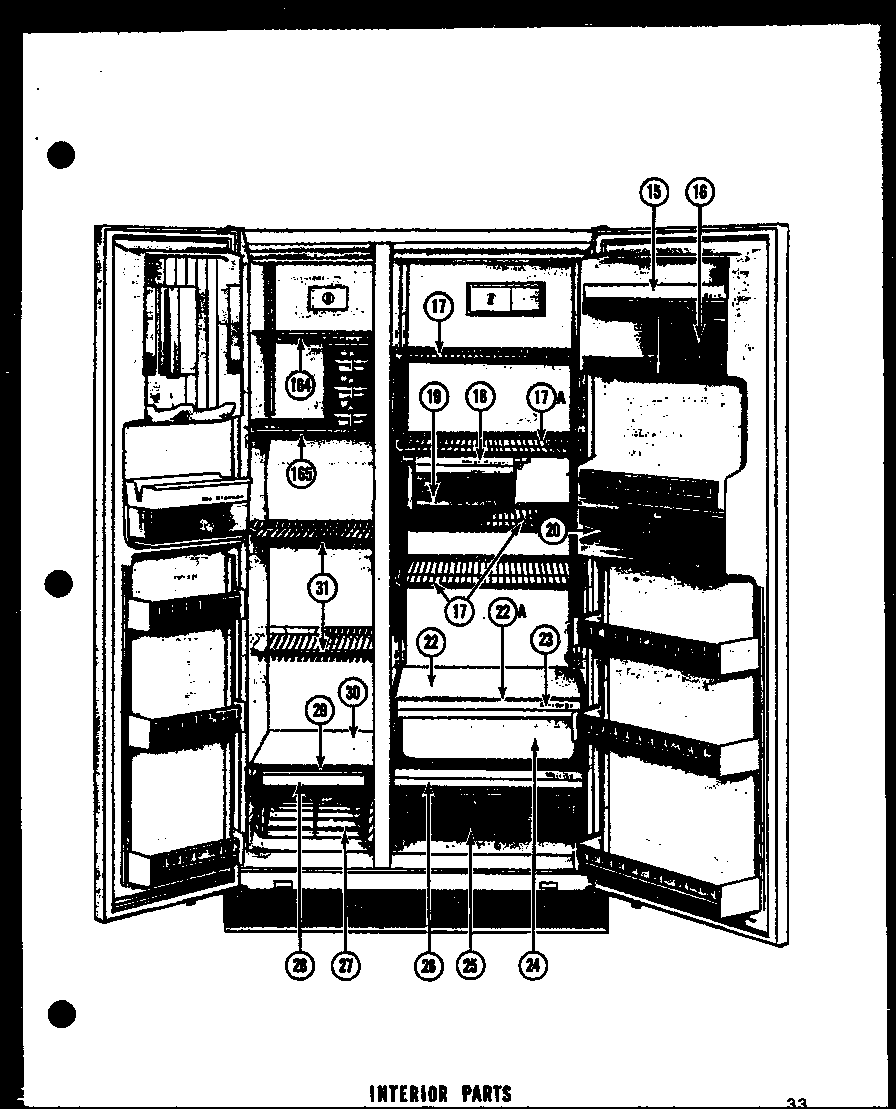 Amana SRI19D interior parts (ii) diagram