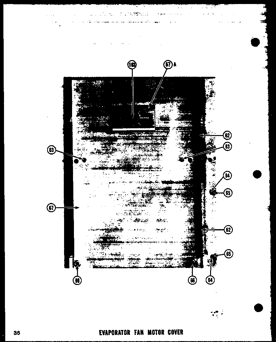 Amana SRI19D evaporator fan motor cover diagram