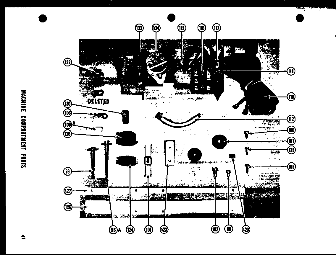 Amana SRI19D machine compartment parts diagram