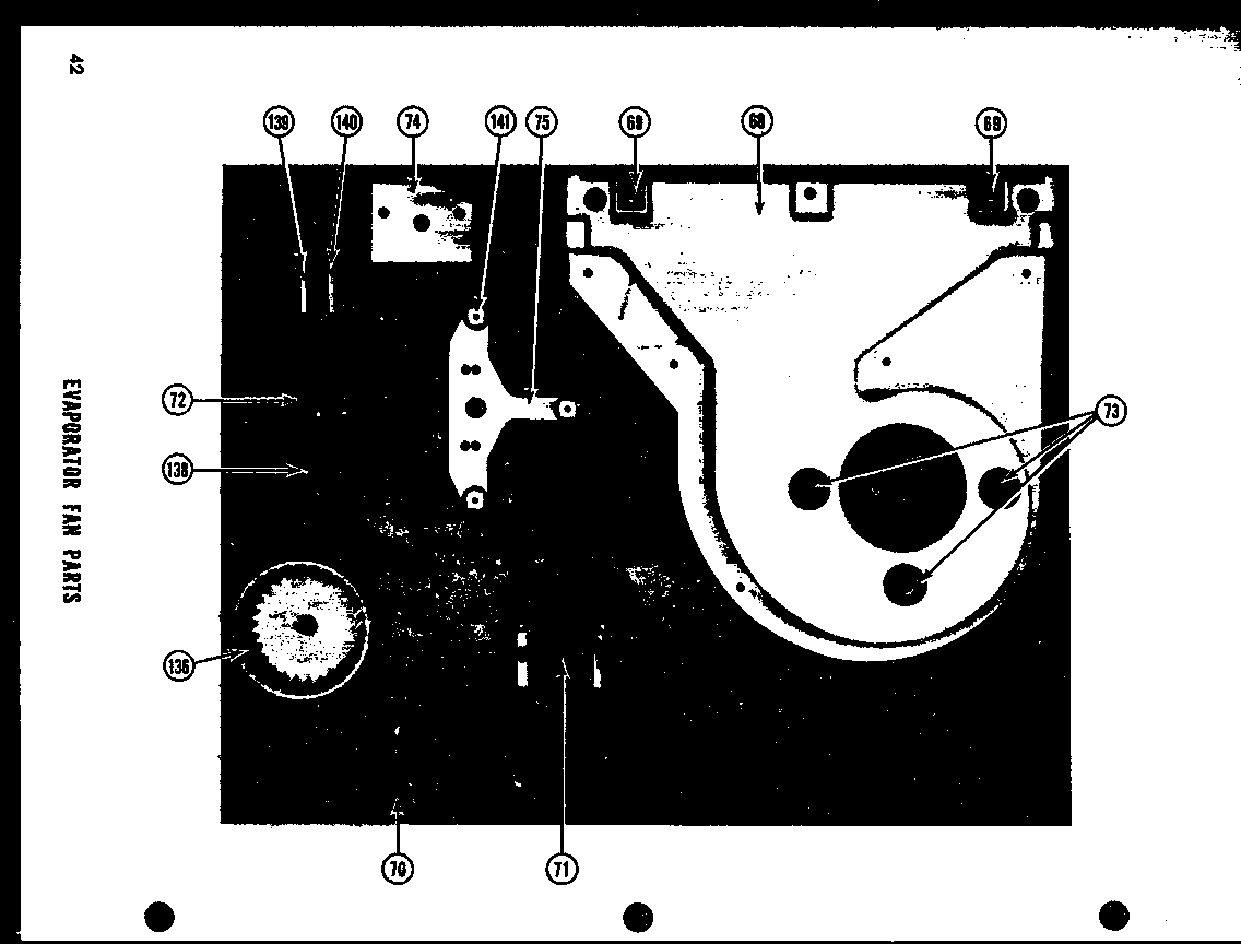 Amana SRI19D evaporator fan parts diagram