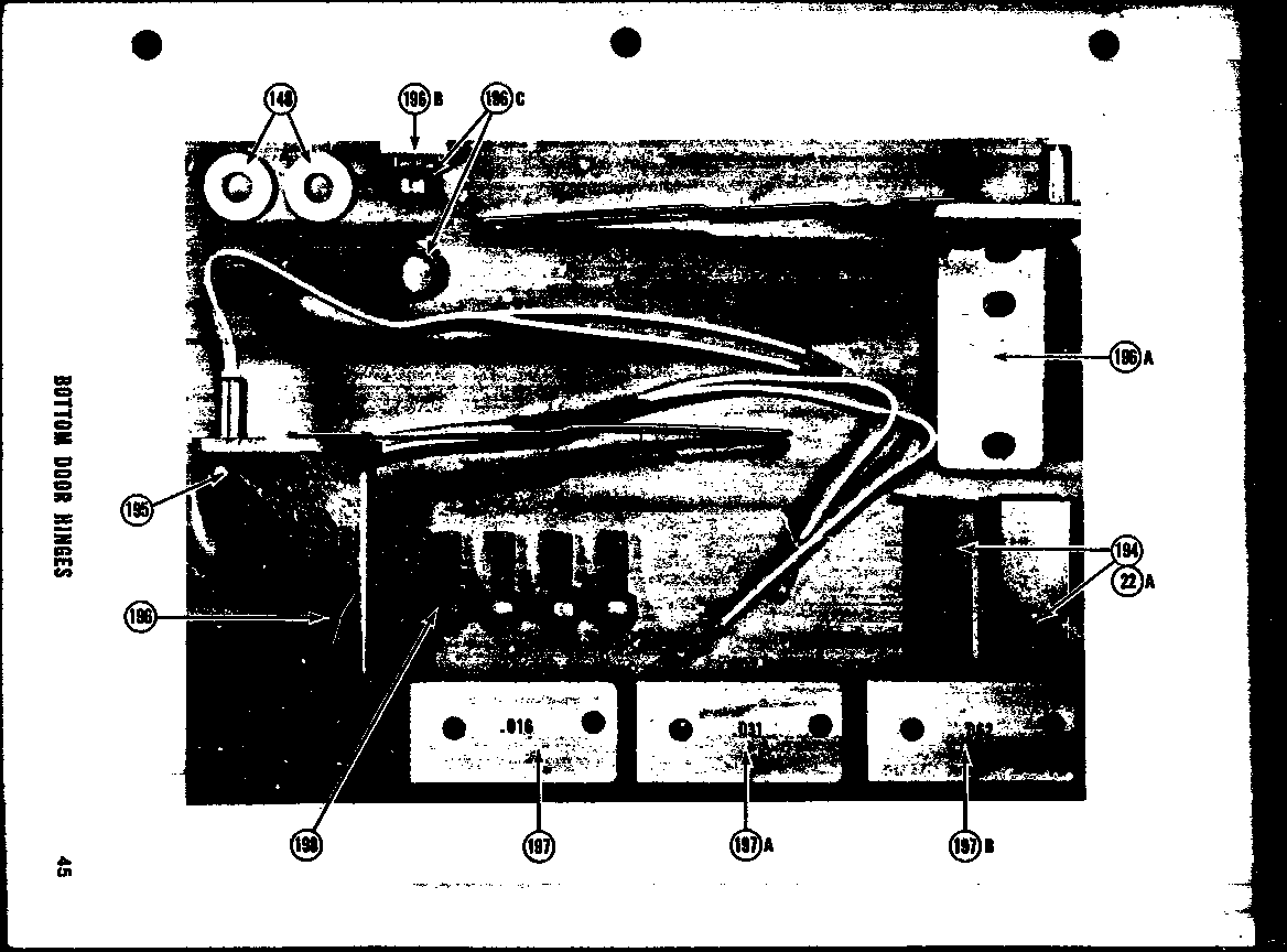 Amana SRI19D bottom door hinge diagram