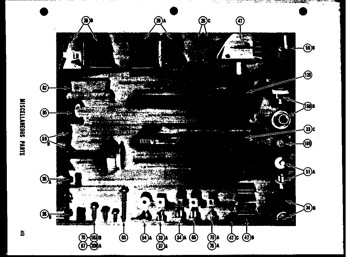 Amana SRI19D miscellaneous parts (i) diagram