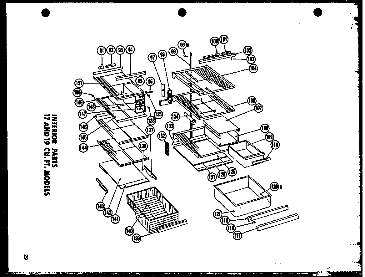 Amana SR22F interior parts (sr19f) (sr17f) diagram