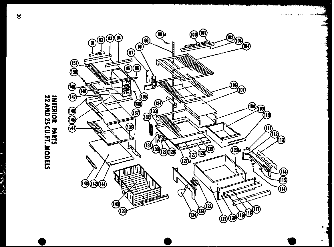 Amana SR22F interior parts (sr25f) (sd25f) (sr22f) (sd22f) diagram
