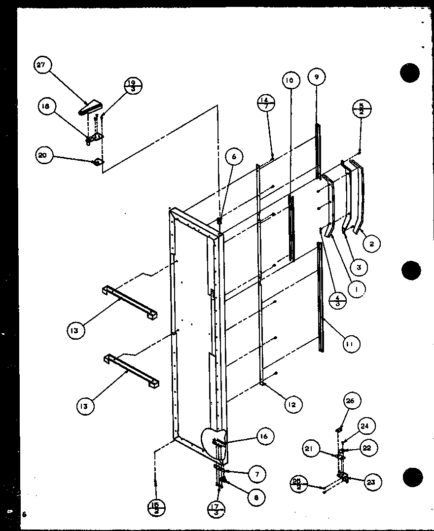 Amana SC25JP-P1116203W freezer door (sc19j/p1116601w) diagram