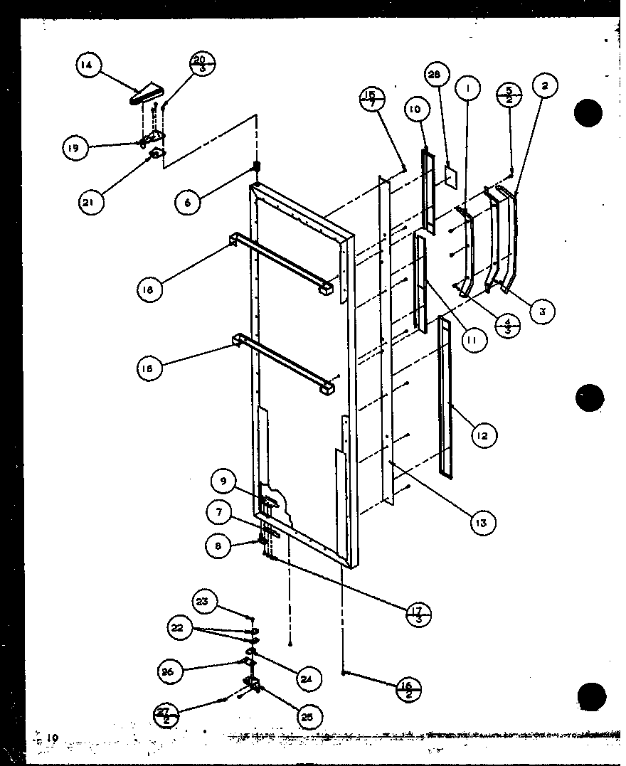 Amana SC25JP-P1116203W refrigerator door (sc19j/p1116601w) diagram