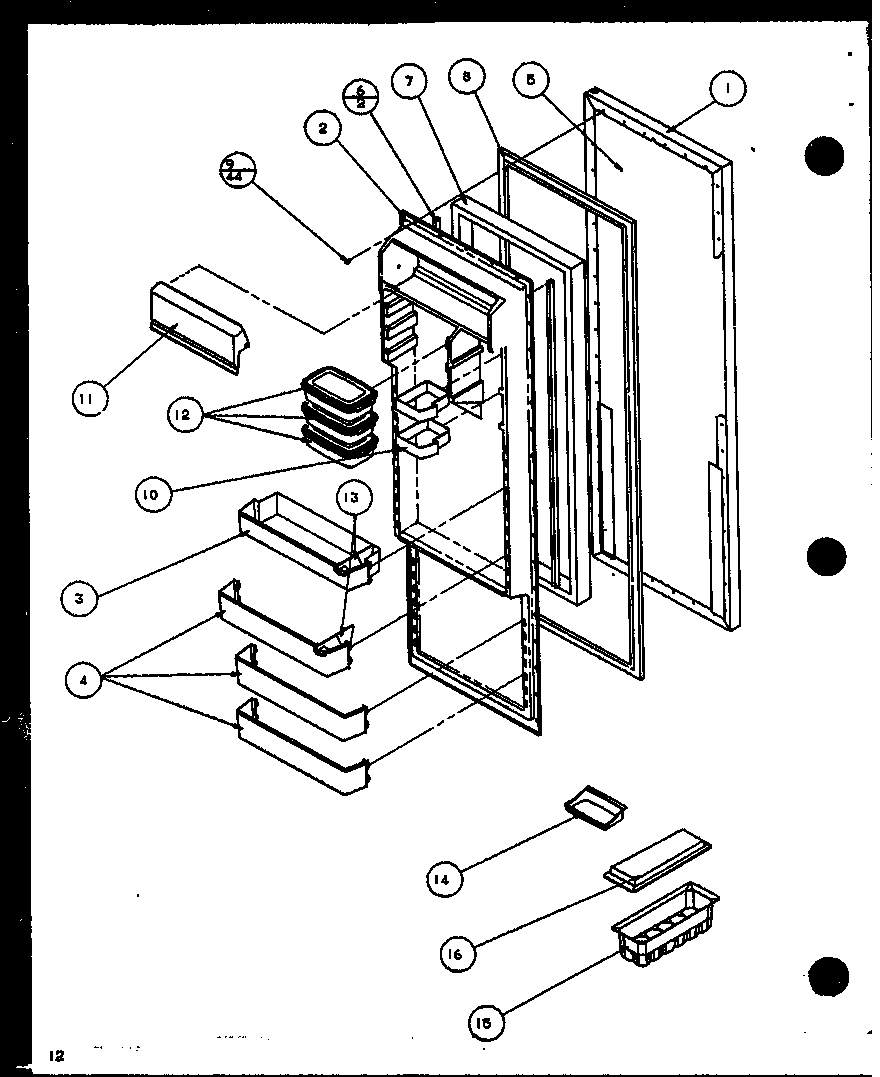 Amana SC25JP-P1116203W frerigerator door (sc19j/p1116601w) diagram