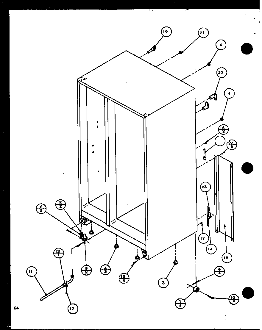 Amana SC25JP-P1116203W rollers and back unit (sc19j/p1116601w) diagram