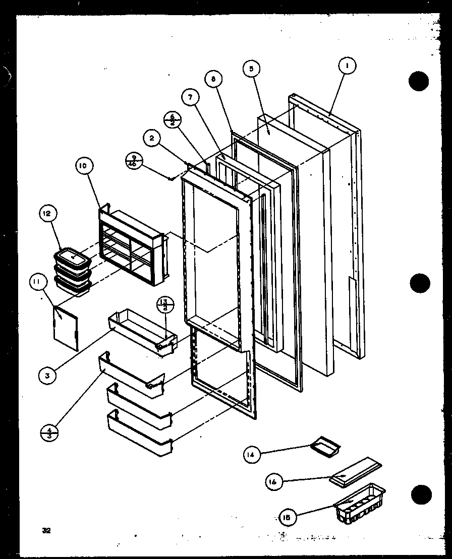 Amana SC25JP-P1116203W refrigerator door (sc22j/p1116001w) (sc22j/p1116002w) diagram