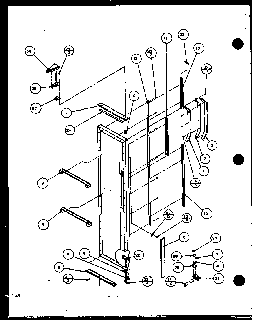 Amana SC25JP-P1116203W freezer door hinge and trim parts (sc25j/p1116201w) (sc25j/p1116202w) (sc25jp/p1116203w) (sc25jp/p1116204w) diagram