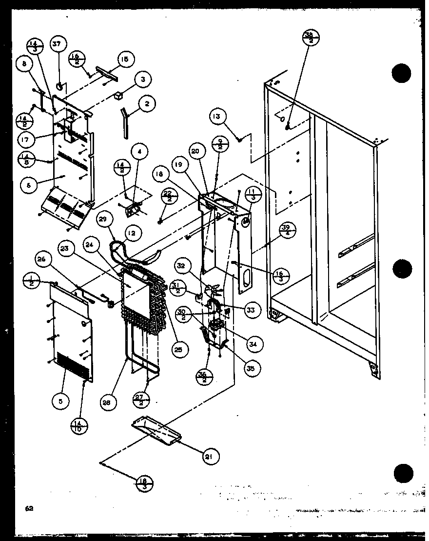 Amana SC25JP-P1116203W freezer evaporator and air handling (sc25j/p1116201w) (sc25j/p1116202w) (sc25jp/p1116203w) (sc25jp/p1116204w) diagram