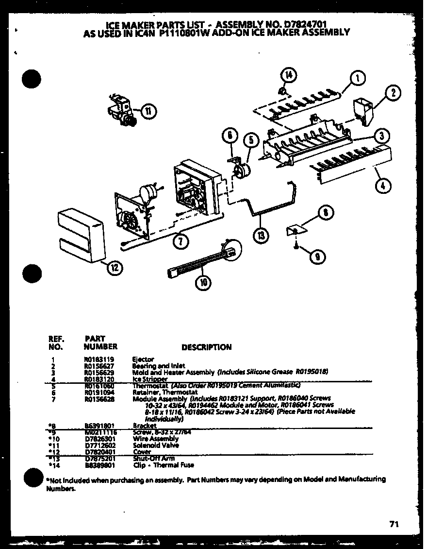Amana SC25JP-P1116203W ice maker (ic4n/p1110801w) diagram