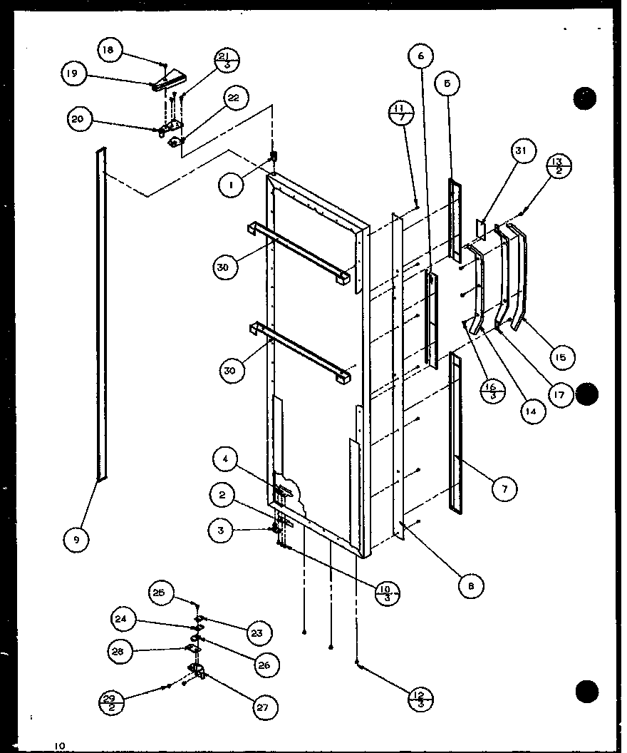 Amana 36571-P1108506W refrigerator door (36561/p1108501w) (36561/p1108502w) (36568/p1108503w) (36568/p1108504w) diagram