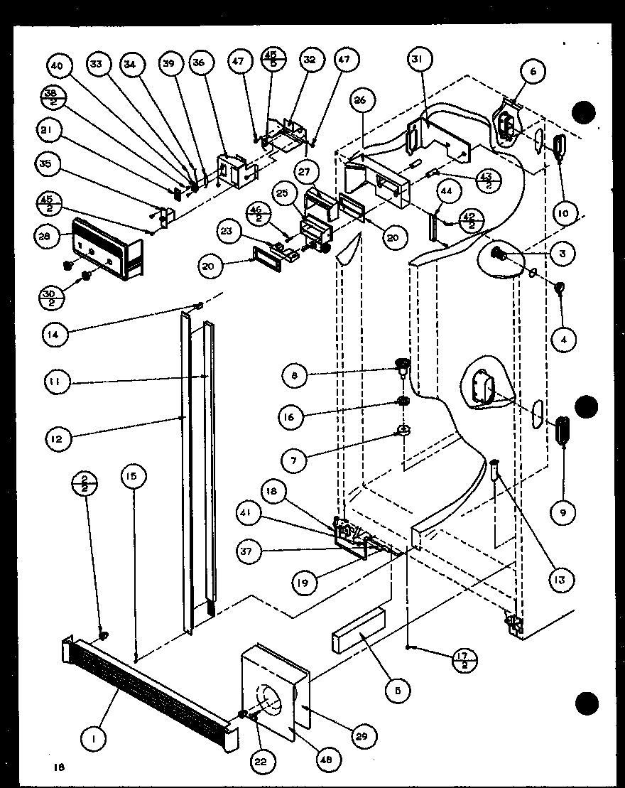Amana 36571-P1108506W refrigerator/freezer controls and cabinet part (36561/p1108501w) (36561/p1108502w) (36568/p1108503w) (36568/p1108504w) diagram