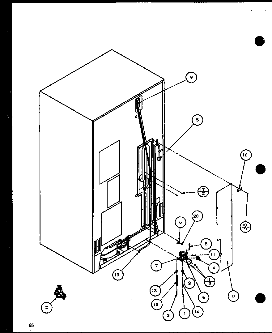 Amana 36571-P1108506W cabinet back (36561/p1108501w) (36561/p1108502w) (36568/p1108503w) (36568/p1108504w) diagram