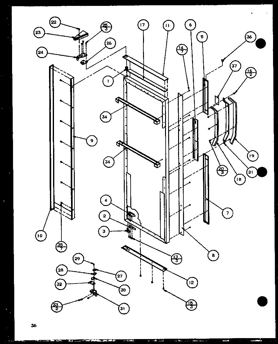 Amana 36571-P1108506W refrigerator door (36571/p1108505w) (36571/p1108506w) (36578/p1108507w) (36578/p1108508w) diagram
