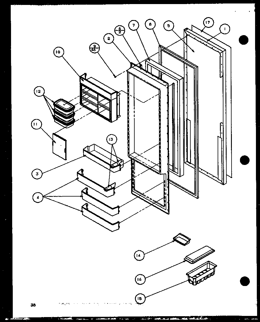 Amana 36571-P1108506W refrigerator door (36571/p1108505w) (36571/p1108506w) (36578/p1108507w) (36578/p1108508w) diagram