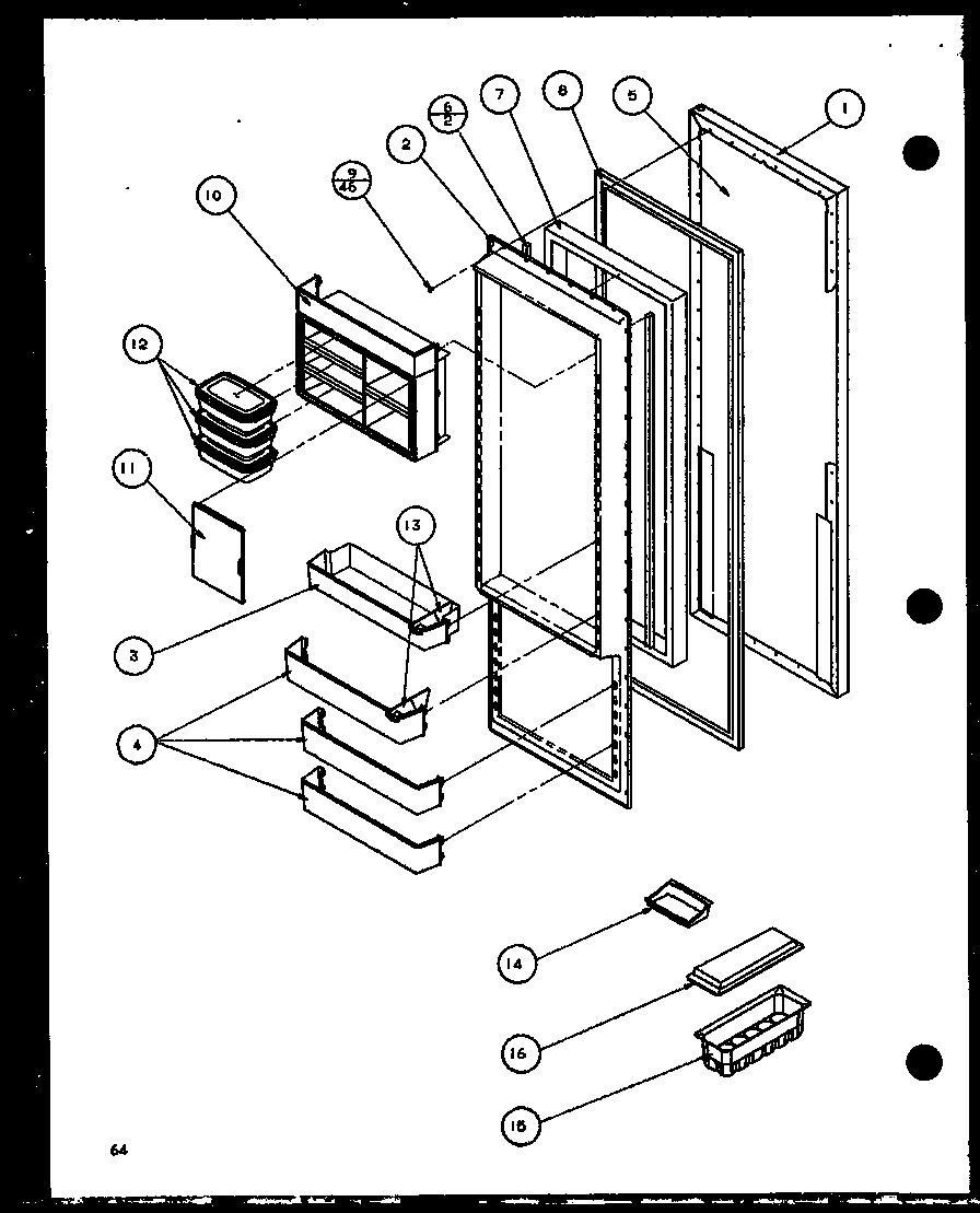 Amana 36571-P1108506W refrigerator door (36261/p1108601w) (36261/p1108602w) (36268/p1108603w) (36268/p1108604w) diagram