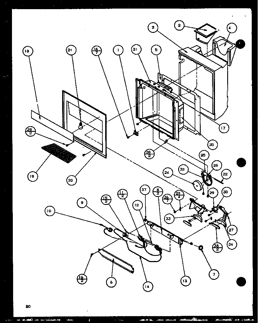 Amana 36571-P1108506W ice and water cavity (36261/p1108601w) (36261/p1108602w) (36268/p1108603w) (36268/p1108604w) diagram