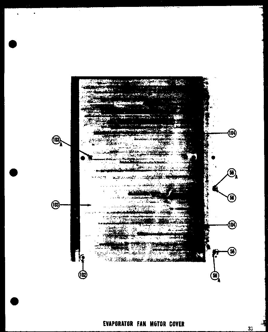 Amana SRI19E evaporator fan motor cover diagram
