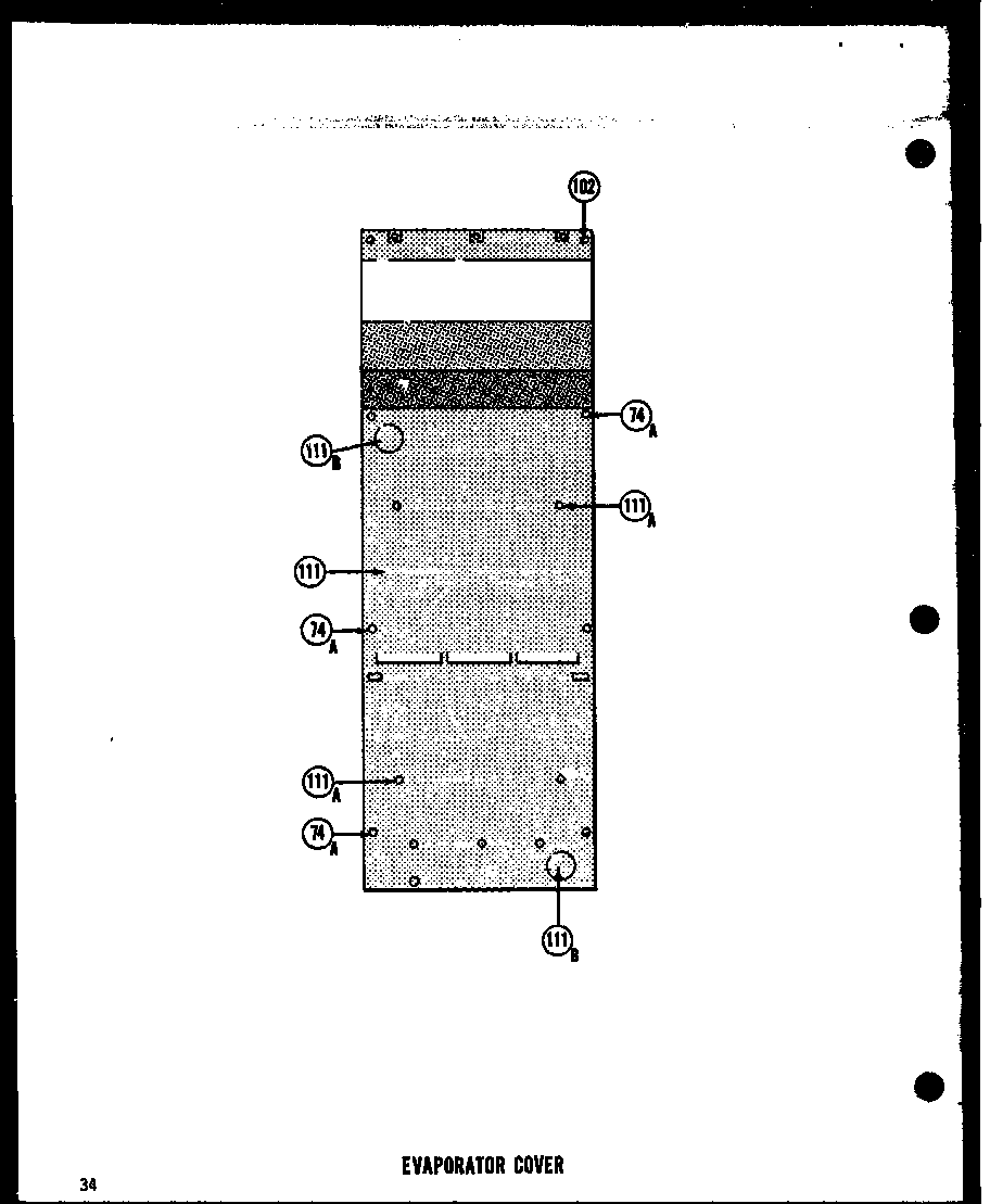 Amana SRI19E evaporator cover diagram