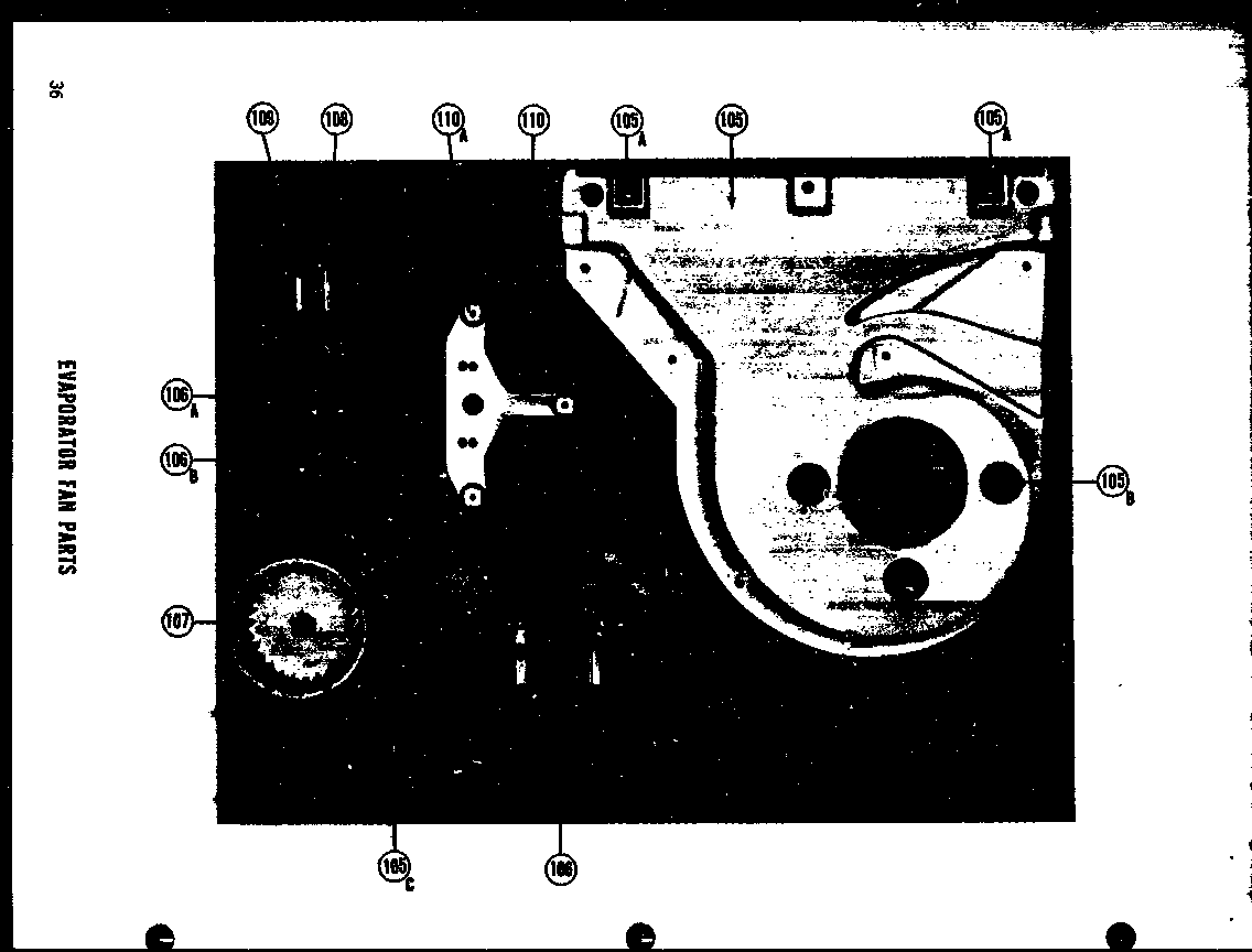 Amana SRI19E evaporator fan parts diagram
