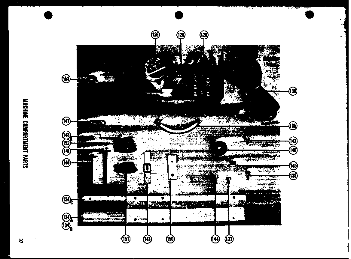 Amana SRI19E machine compartment parts diagram