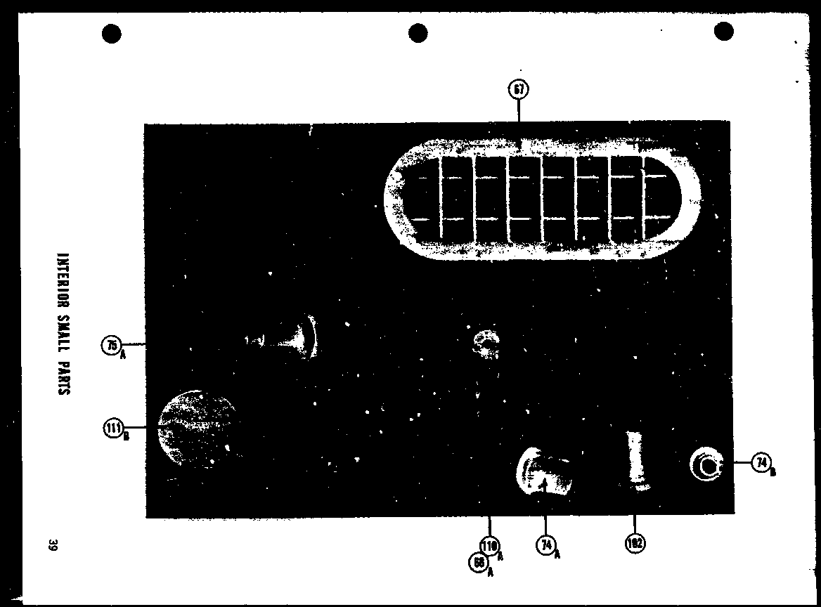 Amana SRI19E interior small parts diagram