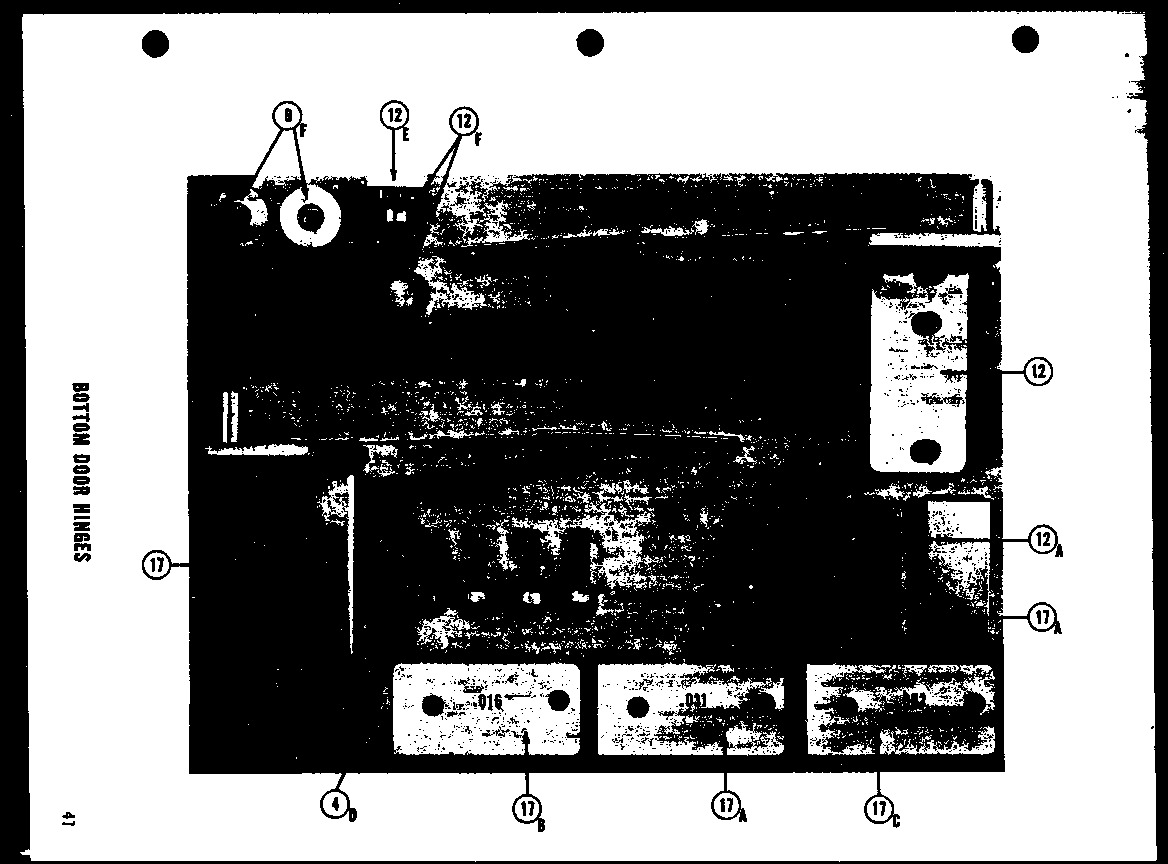 Amana SRI19E bottom door hinges diagram