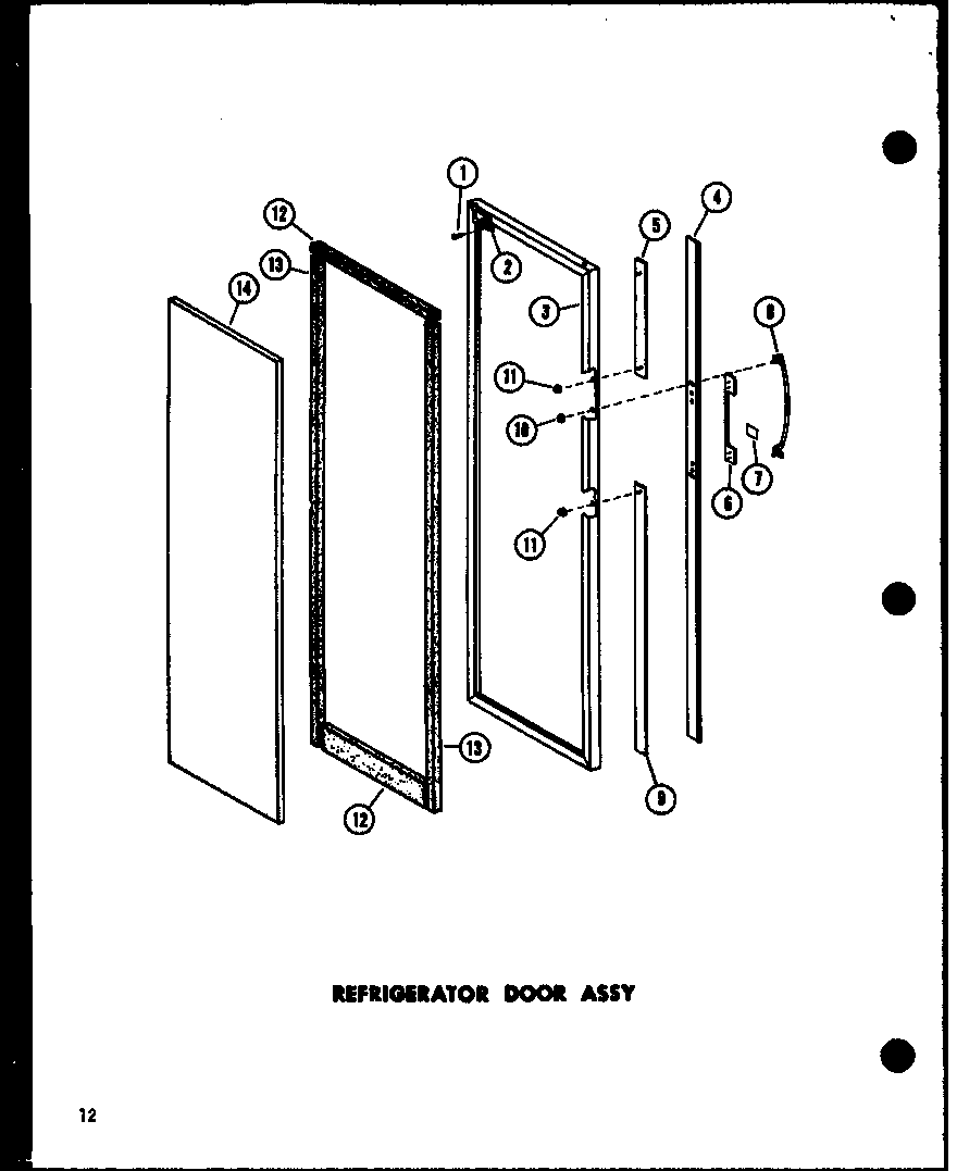 Amana SR22B-G-P73320-42WG refrigerator door assy diagram