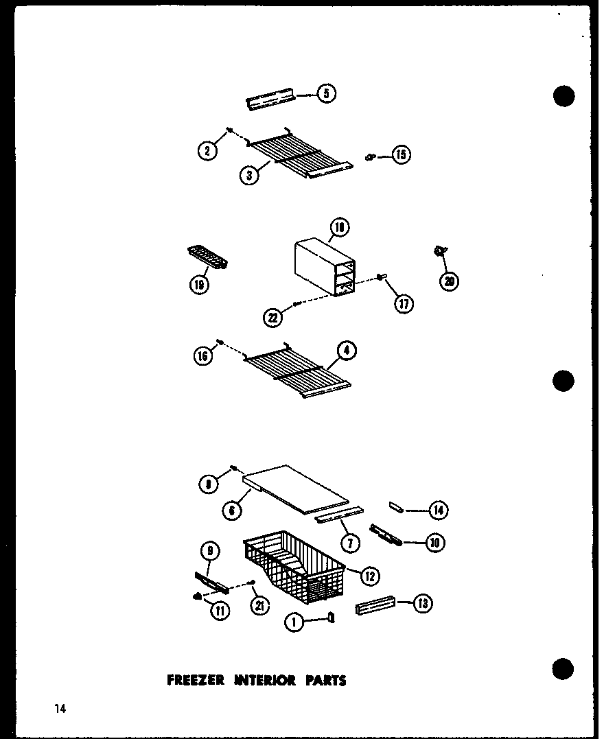 Amana SR22B-G-P73320-42WG freezerinterior parts diagram
