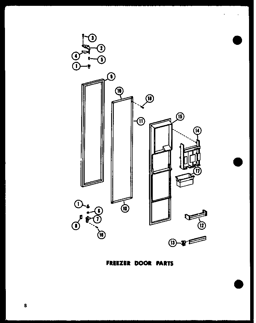 Amana SP19C-A-P73900-2WA freezer door parts diagram