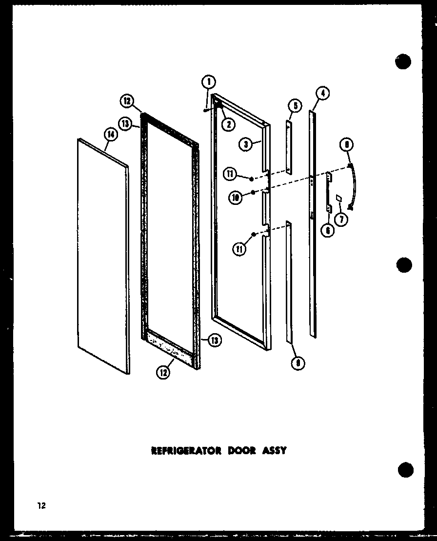 Amana SP19C-A-P73900-2WA refrigerator door insulation assy. diagram