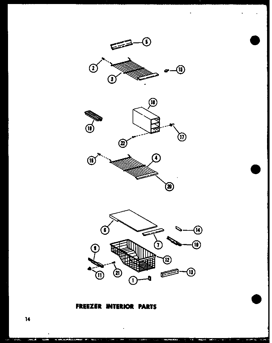 Amana SP19C-A-P73900-2WA freezer interior parts diagram