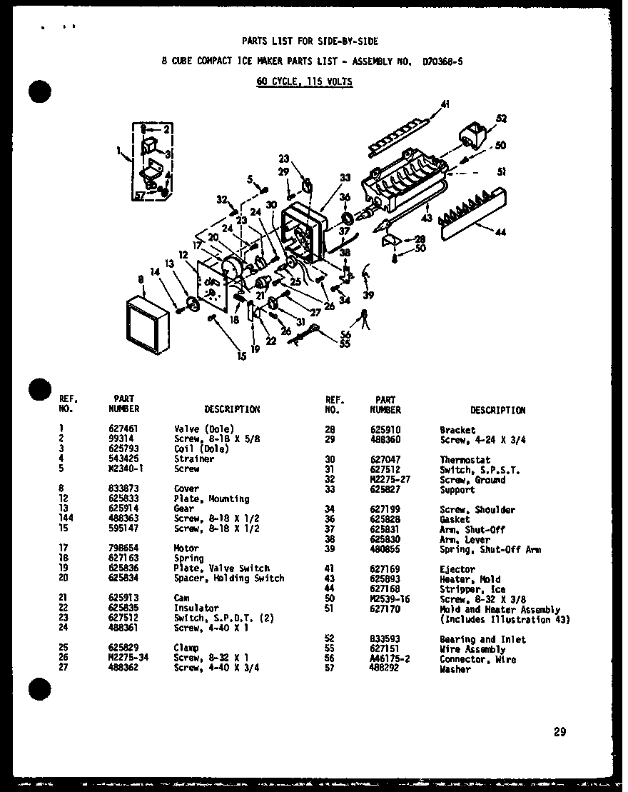 Amana SP19C-A-P73900-2WA 8 cube compact ice maker diagram