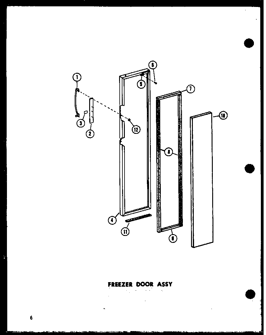 Amana SP19D-P73900-12W freezer door assy diagram