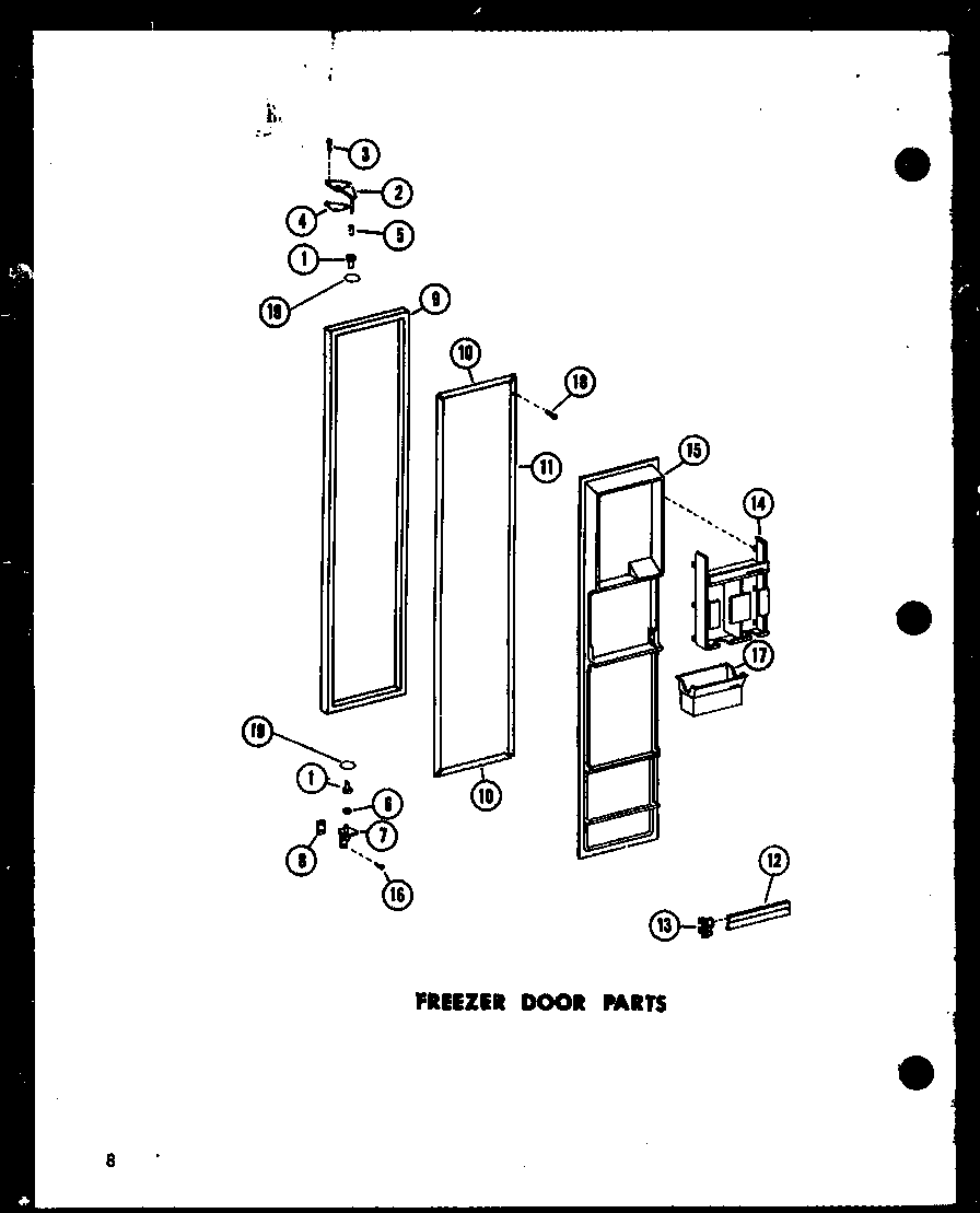 Amana SP19D-P73900-12W freezer door parts diagram