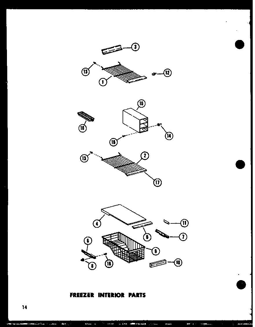 Amana SP19D-P73900-12W freezer interior parts diagram