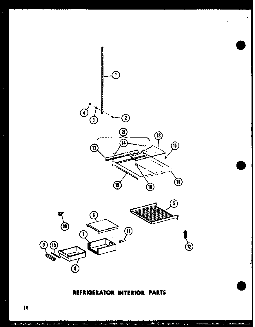 Amana SP19D-P73900-12W refrigerator interior parts diagram