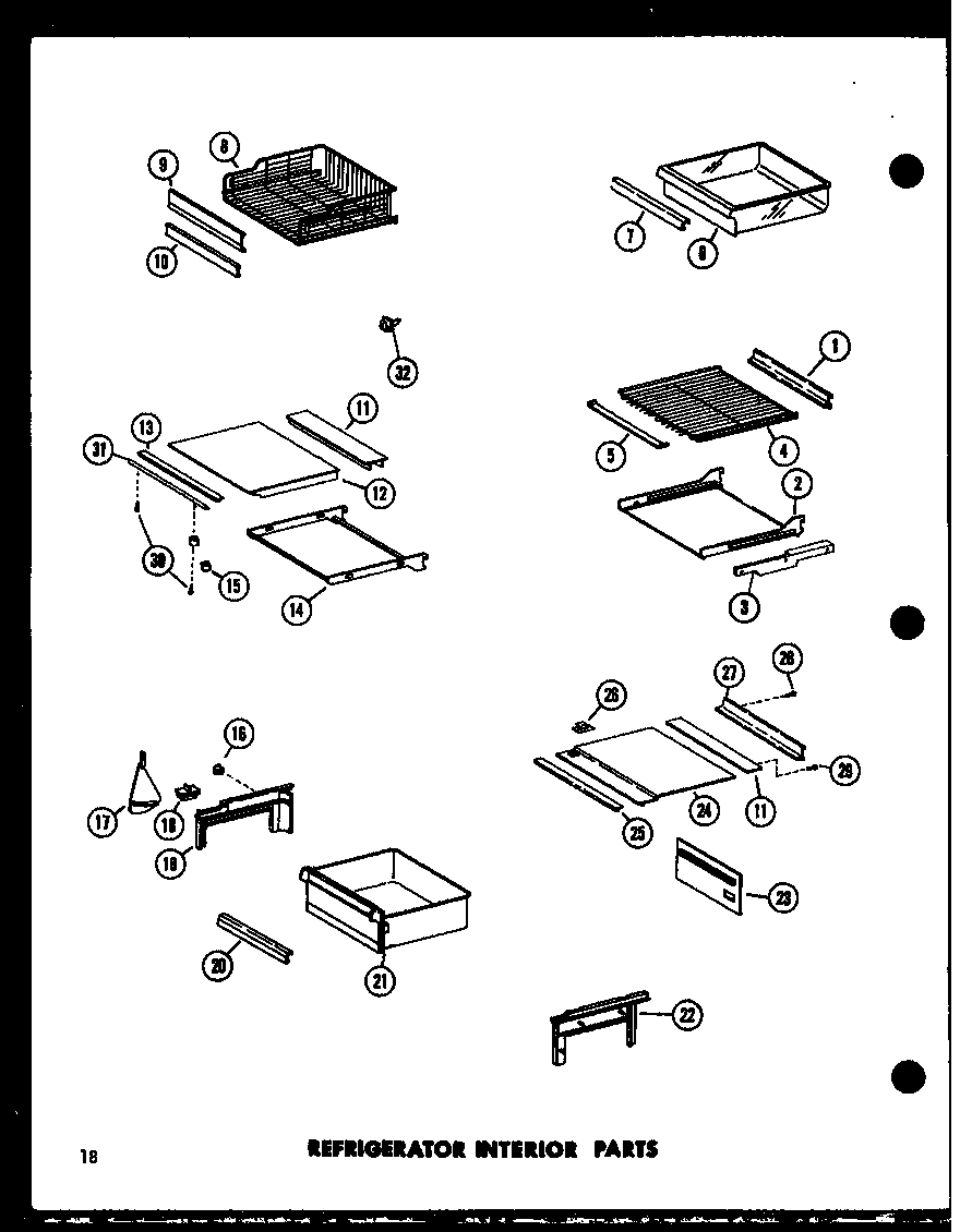 Amana SP19D-P73900-12W refrigerator interior parts diagram