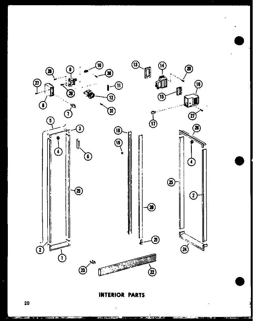 Amana SP19D-P73900-12W interior parts diagram