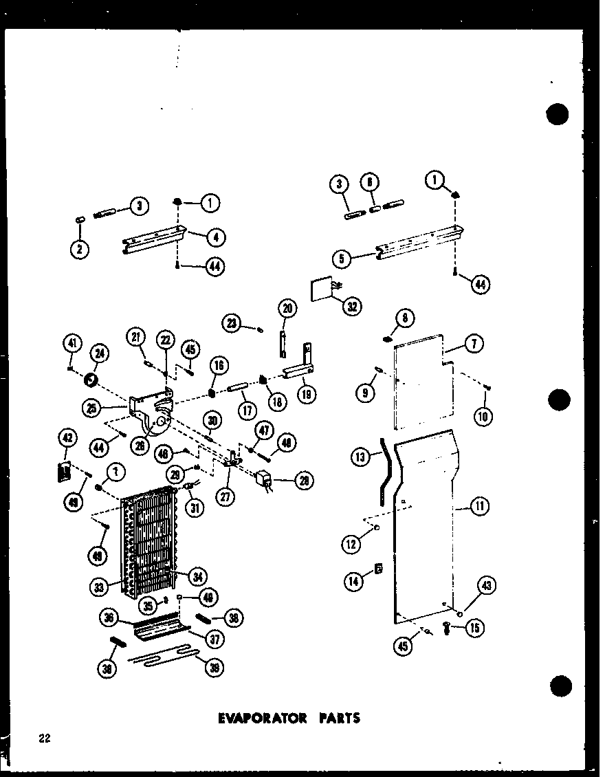 Amana SP19D-P73900-12W evaporator parts diagram