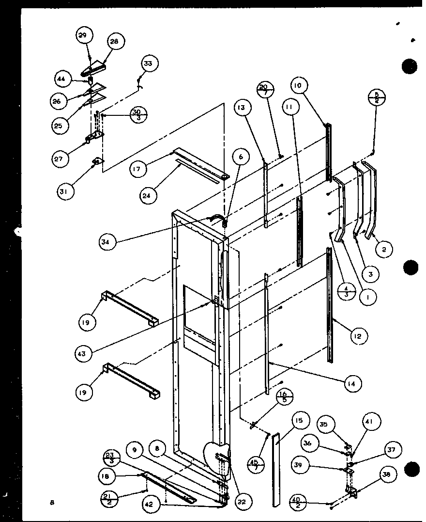 Amana SLD25JB-P1116503W freezer door (sld25j/p1116501w) (sld25j/p1116502w) diagram